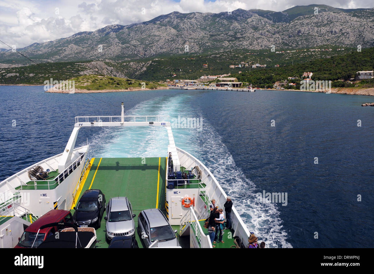Ferry a la isla de Rab, Croacia, Foto de stock