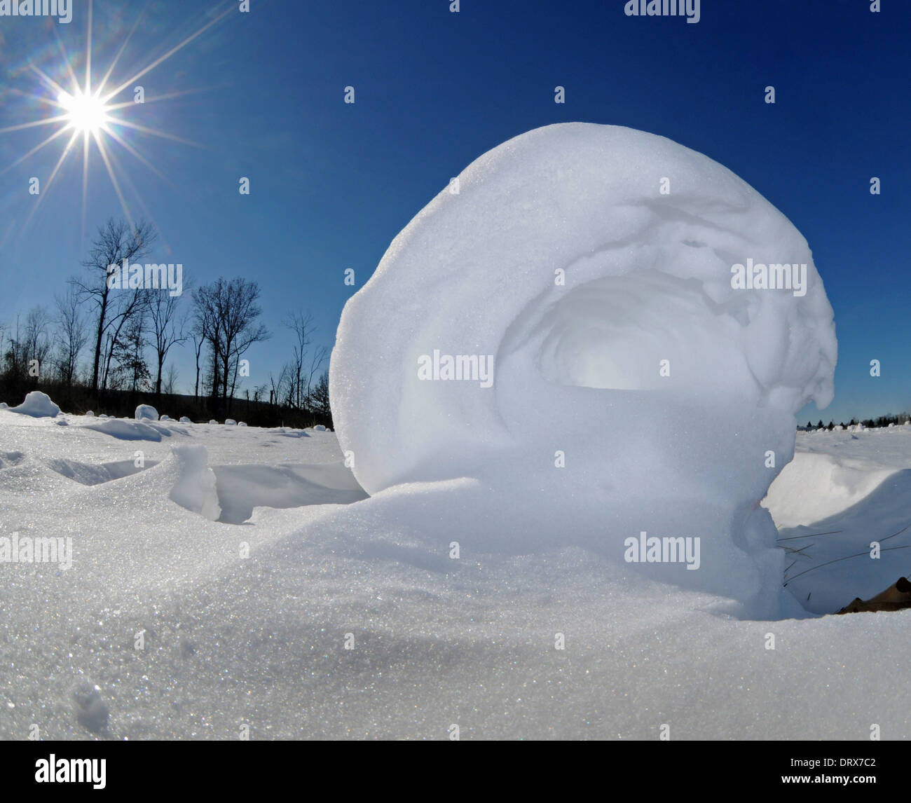 Rollos de nieve en Ohio, EE.UU. Foto de stock