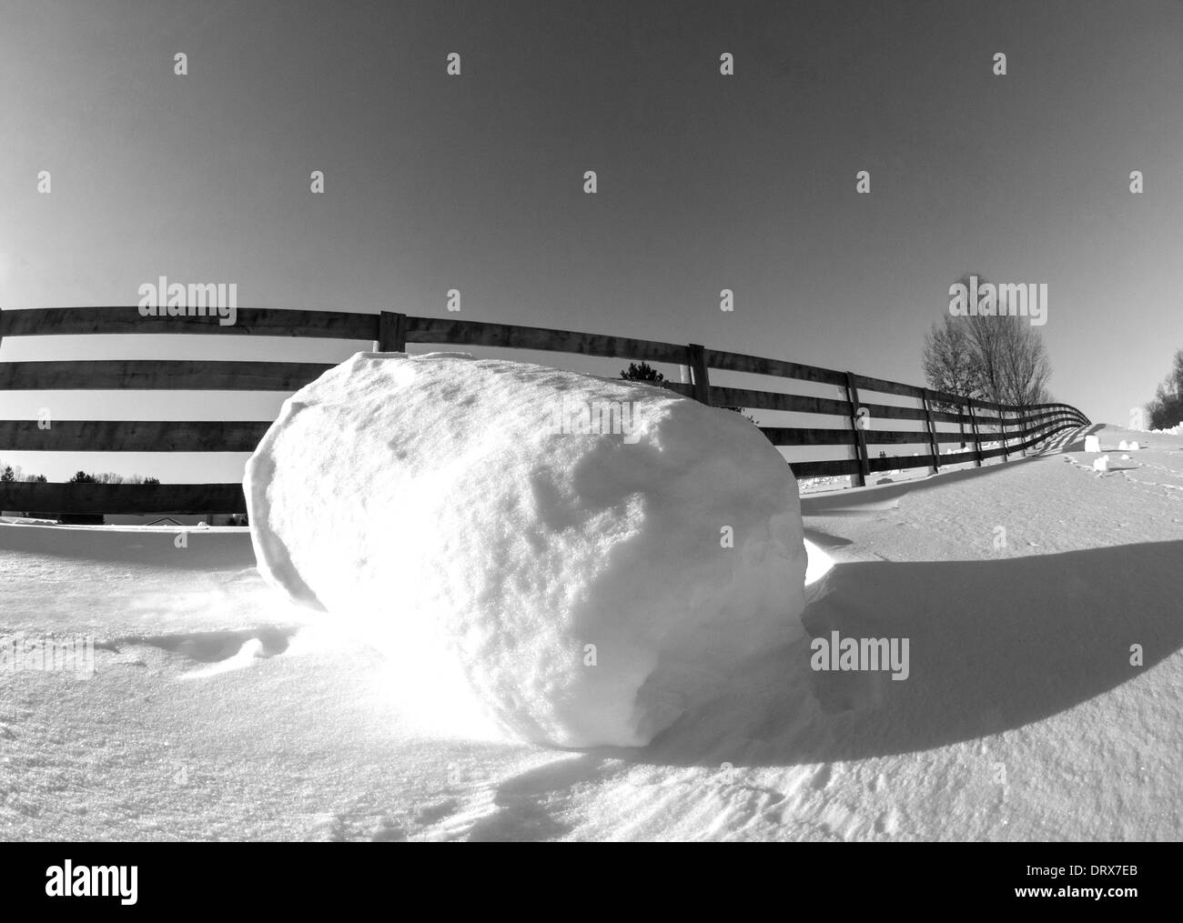 Rollos de nieve en Ohio, EE.UU. Foto de stock