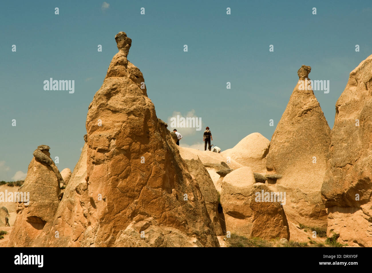 ASIA, Turquía, Capadocia, Urgup (Cappadocian Űrgűp), típico paisaje con formaciones rocosas inusuales Foto de stock
