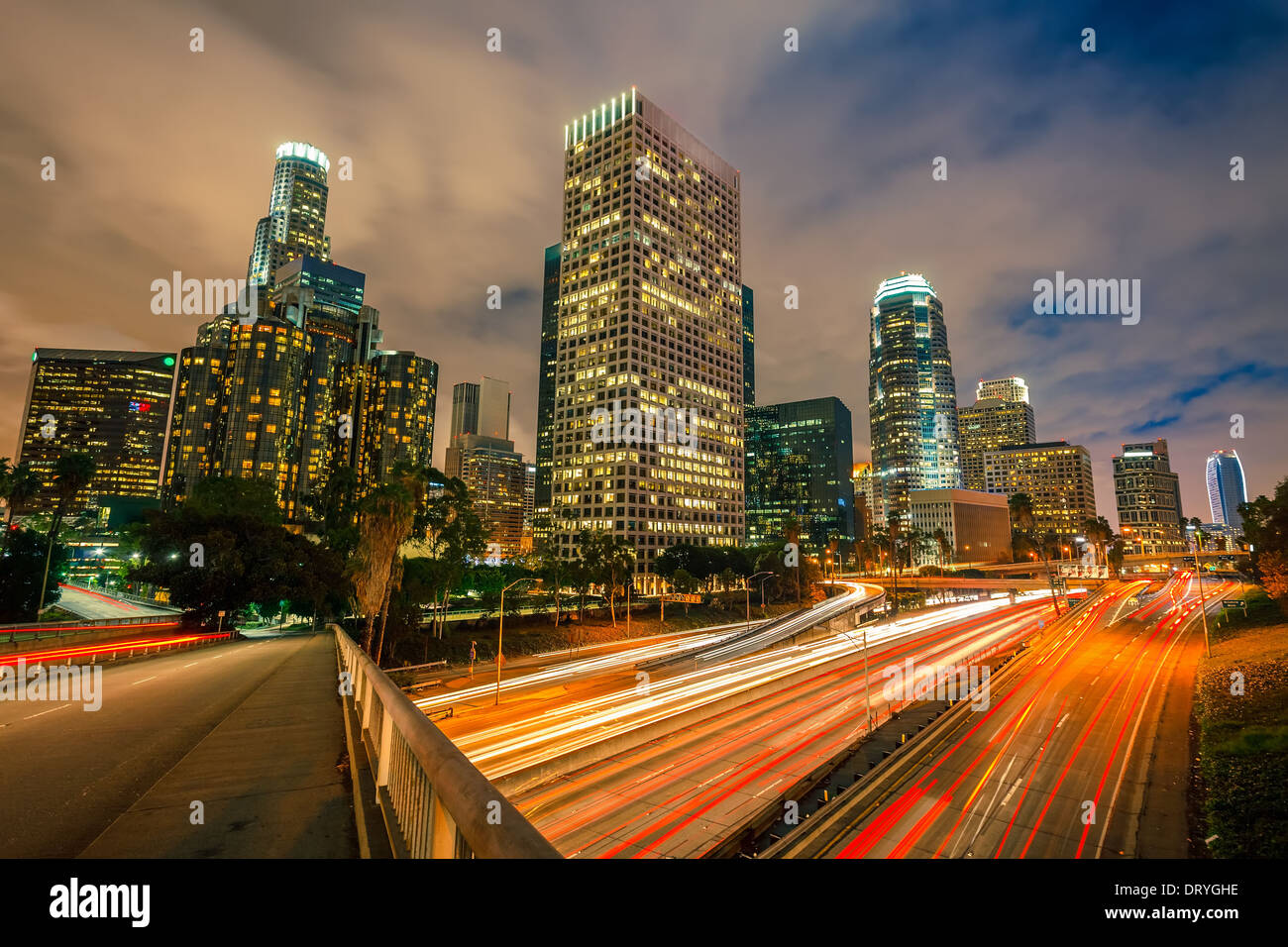 Los Angeles en la noche Foto de stock