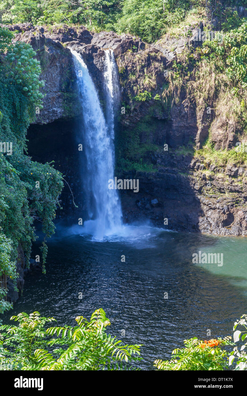 Rainbow Falls, Hilo, Hawaii Island (Isla Grande), Hawai, Estados Unidos de América, el Pacífico Foto de stock