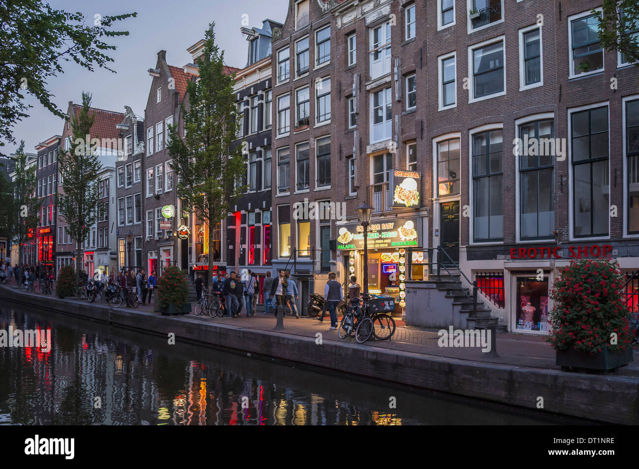 Canales, Amsterdam, Países Bajos, Europa Foto de stock
