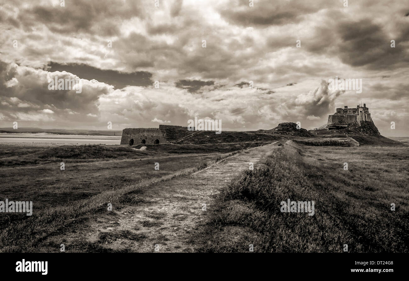 Castillo de Lindisfarne Foto de stock