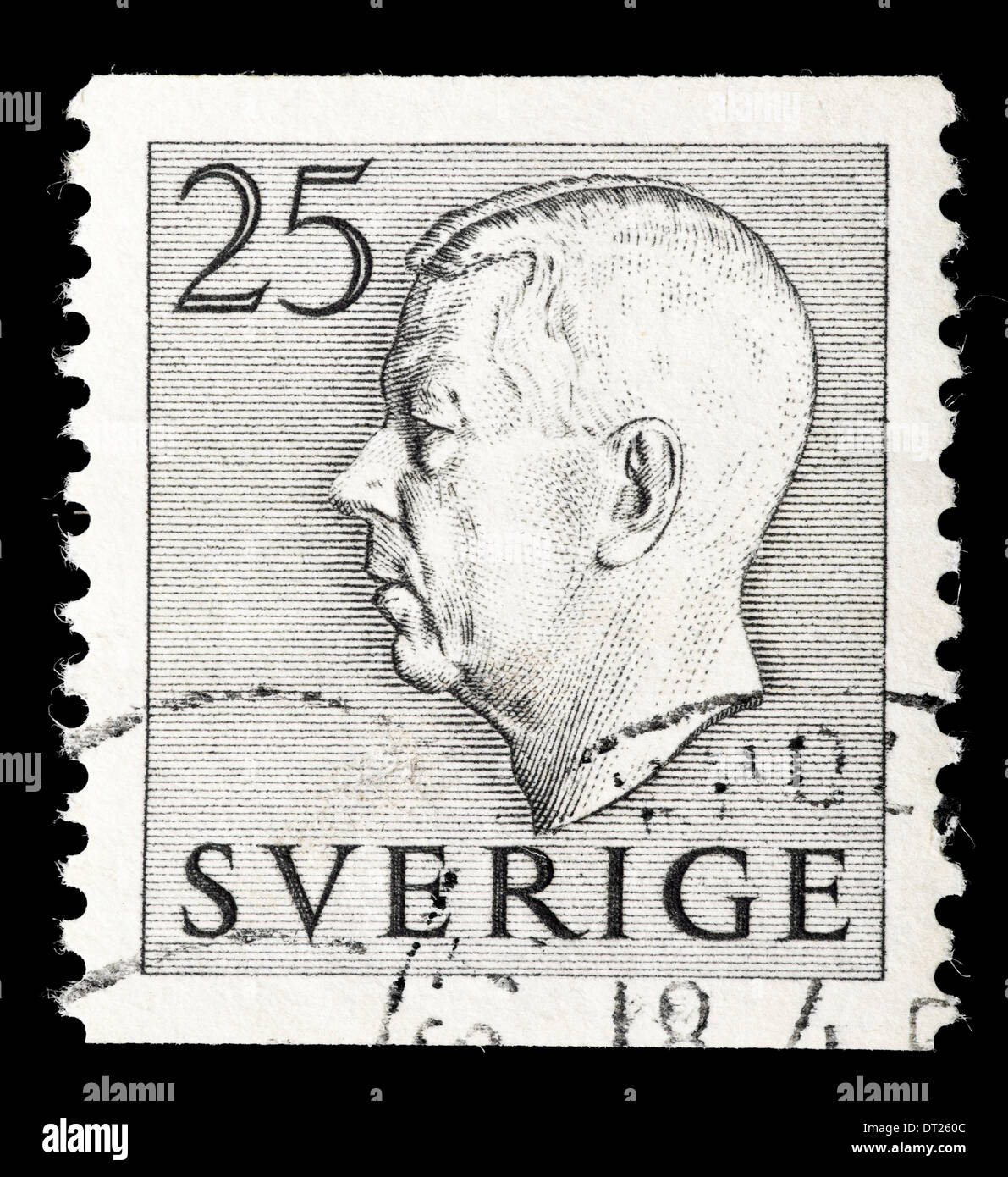 Sello: Suecia, 1951, el Rey Gustaf Adolf VI., estampado Foto de stock