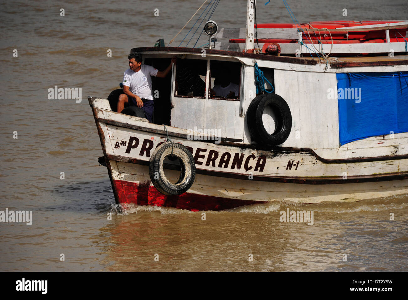 BRA, Brasilien, Pará, Belém, Amazonien, 01.02.2012, in der Amazonas-Dampfer Baia do Marajó Fluss-Delta im. Foto de stock