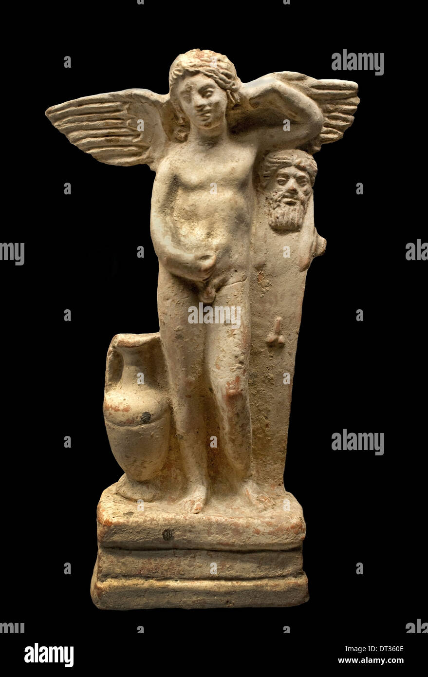 La bella atleta (Eros apoyada en un pilar de Hermes y opera el cuidado del cuerpo) 100 BC - 100 AD Grecia griego Foto de stock