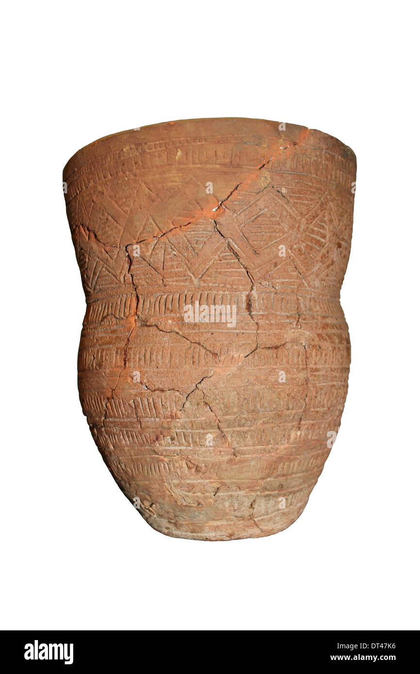 Vaso para beber, Ulceby neolítica, Lincolnshire, Reino Unido Foto de stock