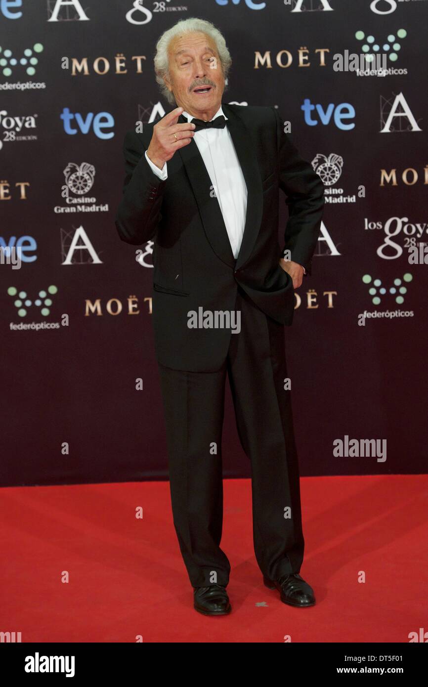 Madrid, España. 9 Feb, 2014. Manolo Zarzo atiende Goya Cinema Awards 2014 en el Centro de Congresos Príncipe Felipe el 9 de febrero de 2014 en Madrid, España. Crédito: Jack Abuin/ZUMAPRESS.com/Alamy Live News Foto de stock