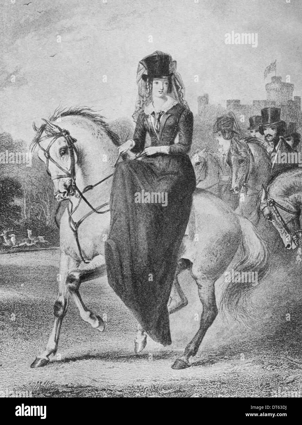 Un retrato de la Reina Victoria en 1838 por E.Corbould. A partir de los archivos de prensa Servicio de retrato (vertical) Servicio de Prensa anteriormente. Foto de stock