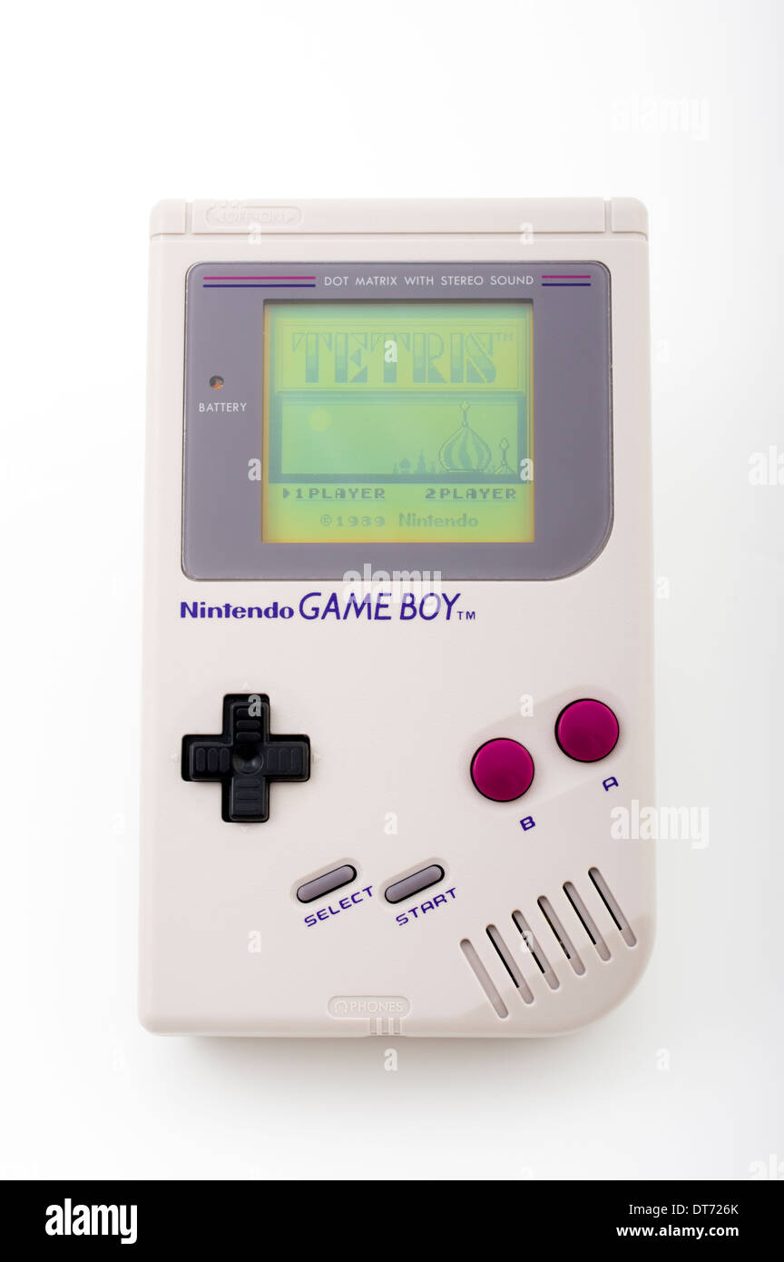 Nintendo Game Boy con un dispositivo de juego portátil de video 1ª edición 1989 Foto de stock