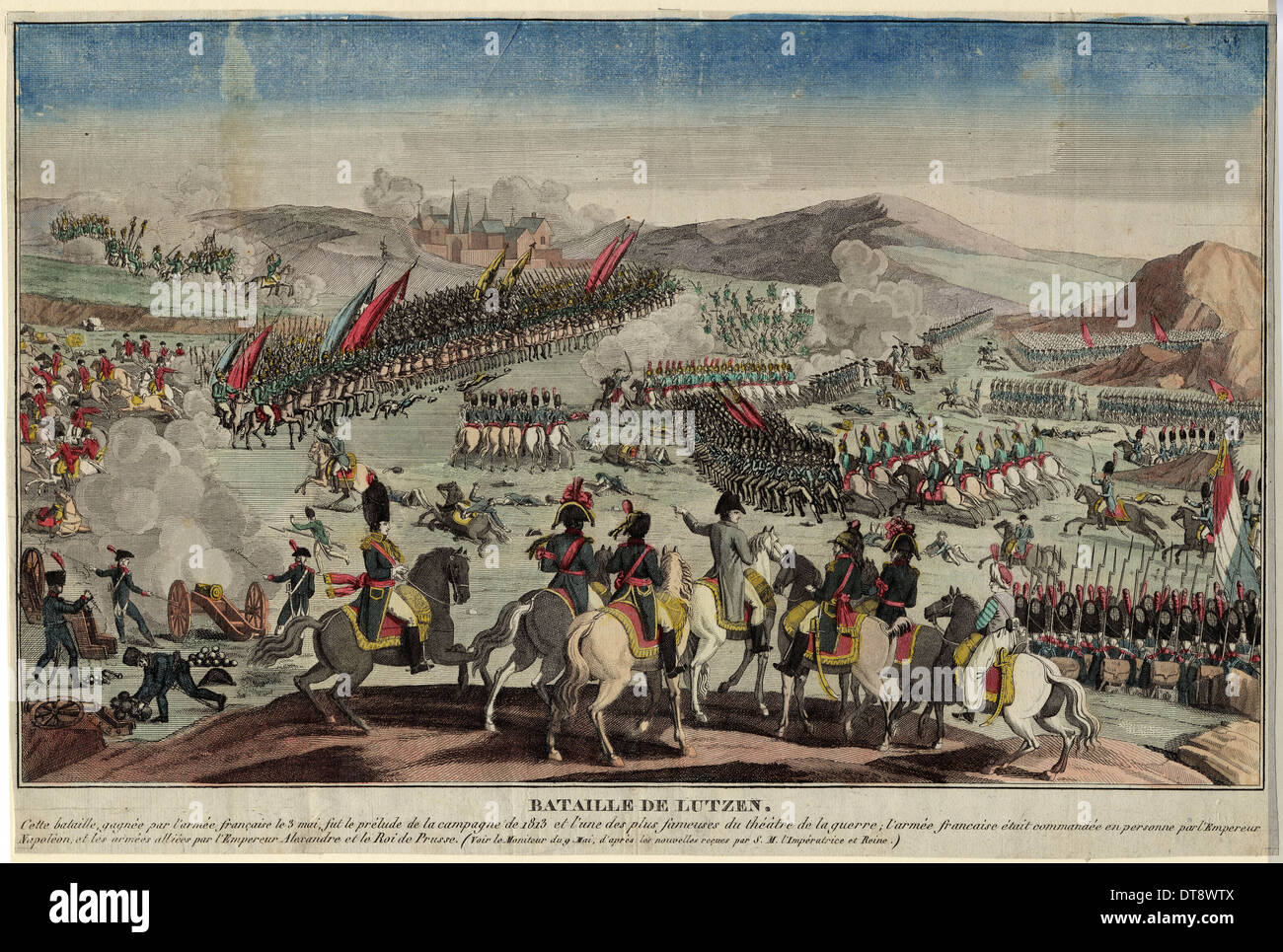 La batalla de Lützen, 1813. Artista: Anónimo Foto de stock