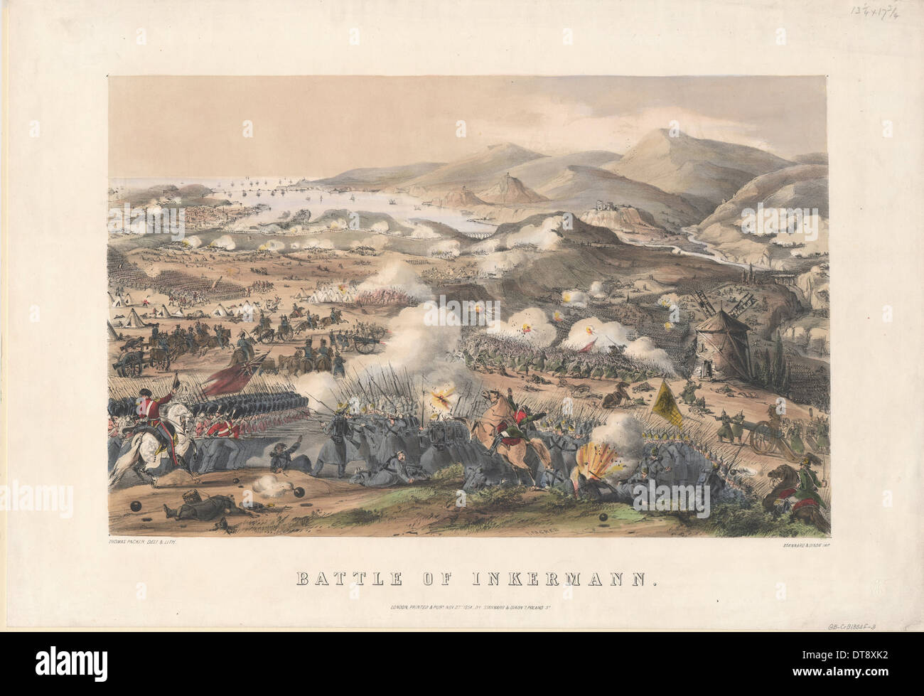La batalla de Inkerman el 5 de noviembre de 1854, en 1854. Artista: Packer, Thomas (activo ca. 1850) Foto de stock