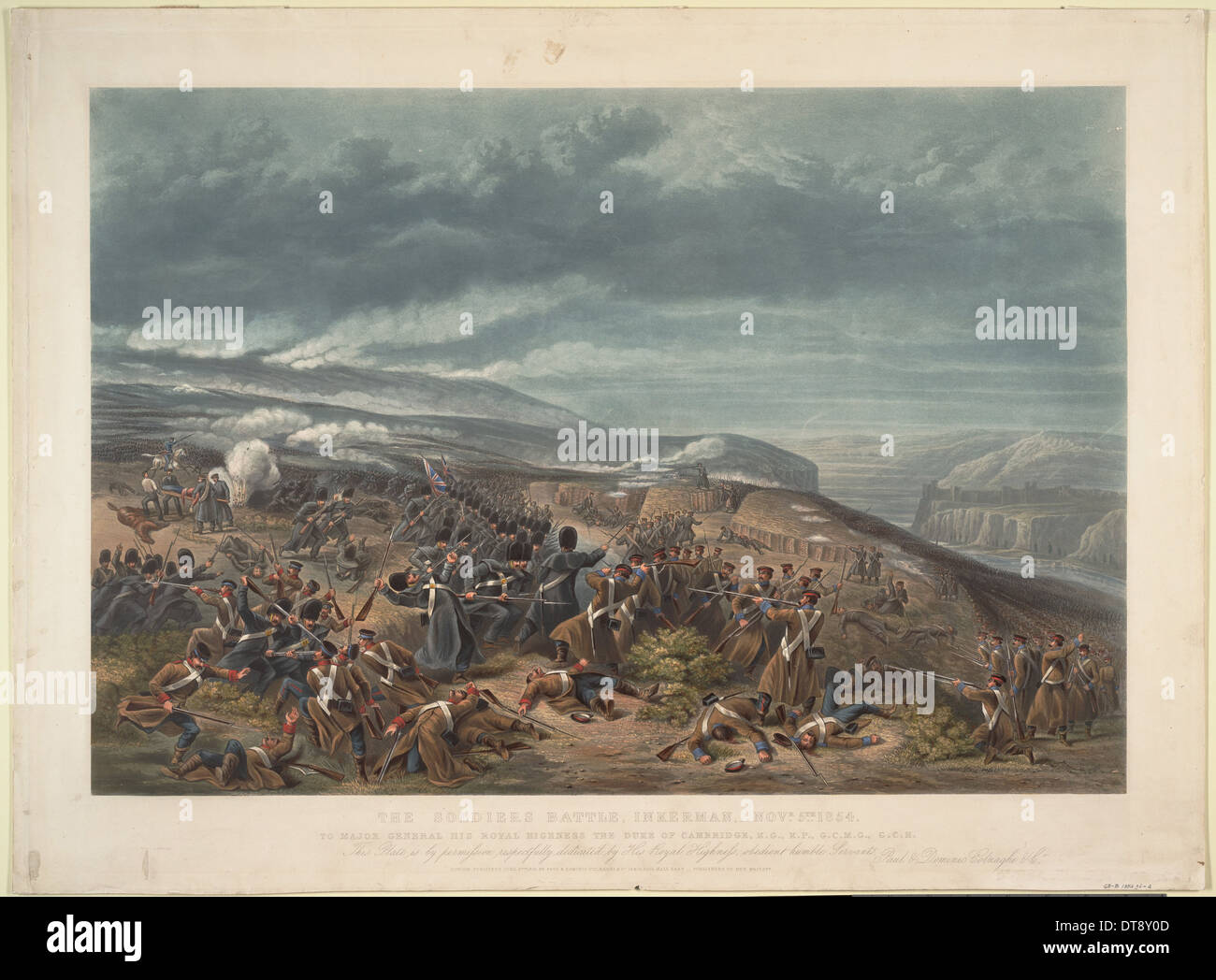 La batalla de Inkerman el 5 de noviembre de 1854, en 1855. Artista: Anónimo Foto de stock