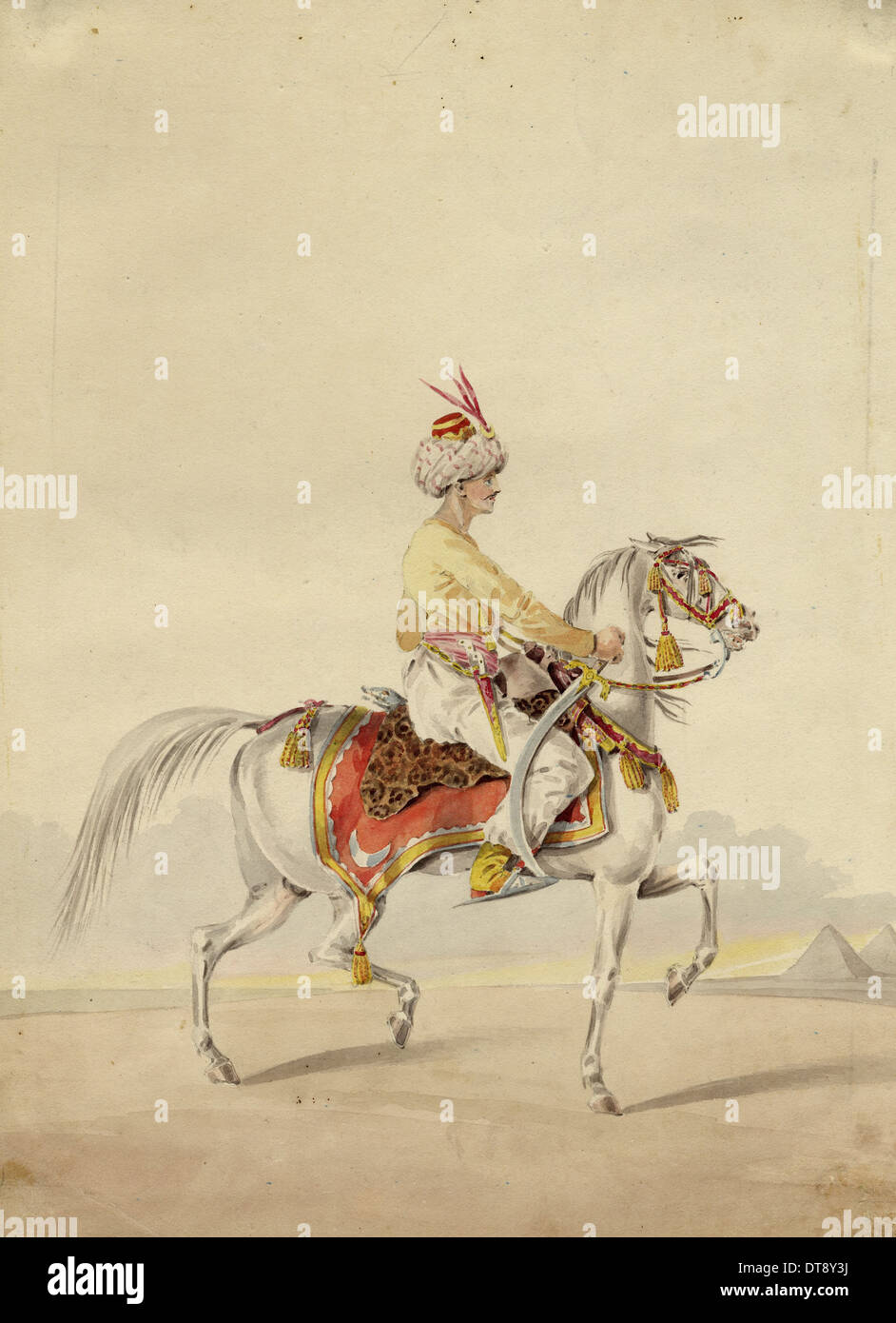 Mameluco a caballo, ca 1825. Artista: Anónimo Foto de stock
