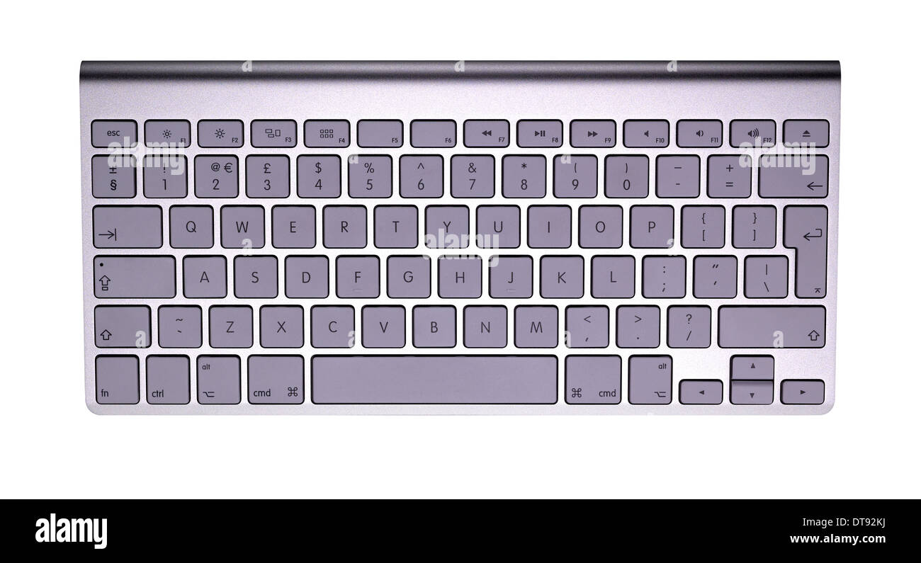 Cortar una foto de un teclado Apple Foto de stock