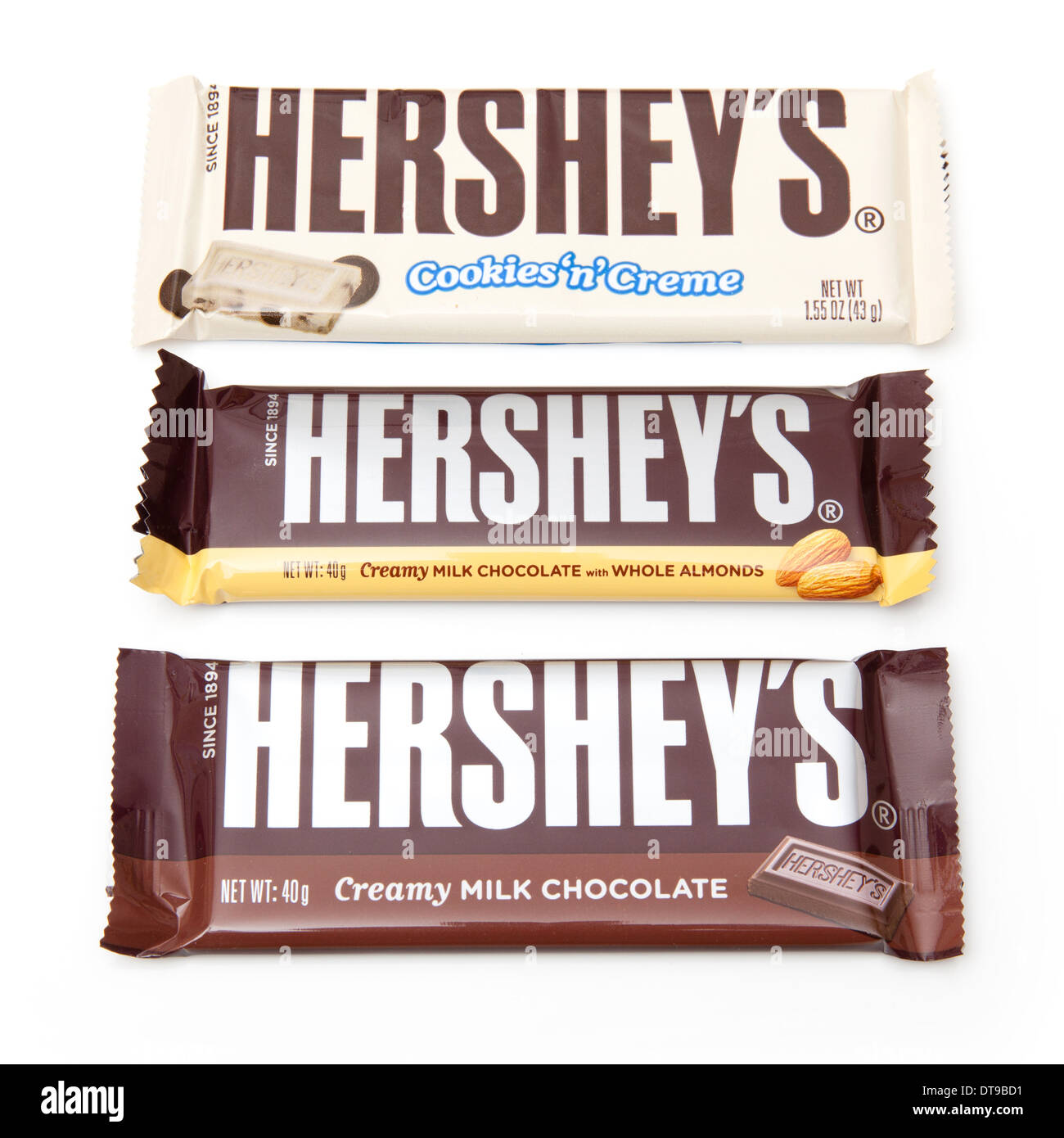 Hershey's chocolate blanco aislado en un fondo de estudio Fotografía de