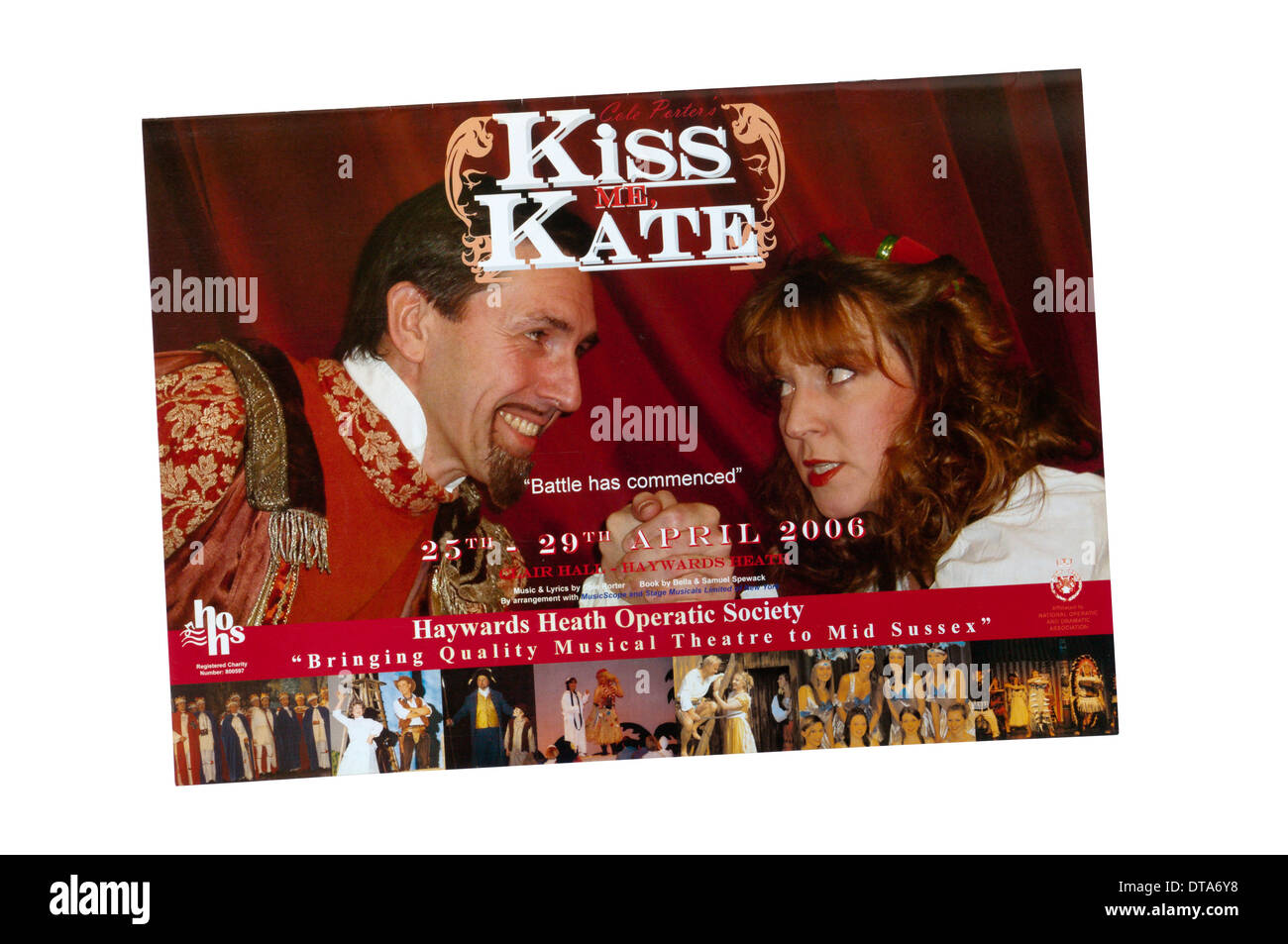Programa para el 2006 la Sociedad operística Haywards Heath producción de kiss me Kate. Foto de stock