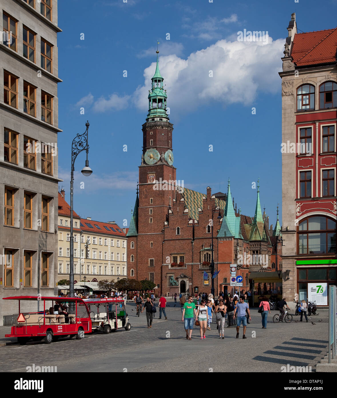 Wroclaw Breslau, Rathaus von Westen Foto de stock