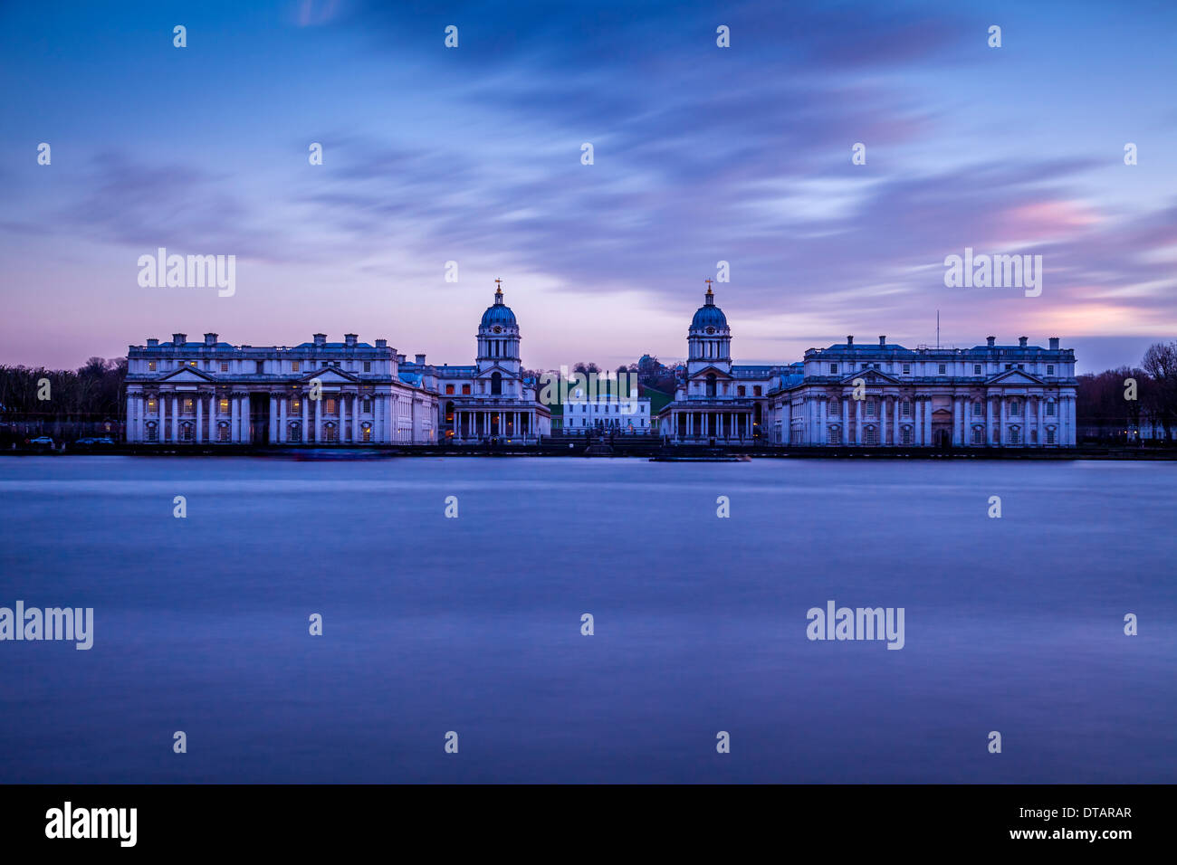 El Old Royal Naval College de Greenwich, Londres, Inglaterra Foto de stock