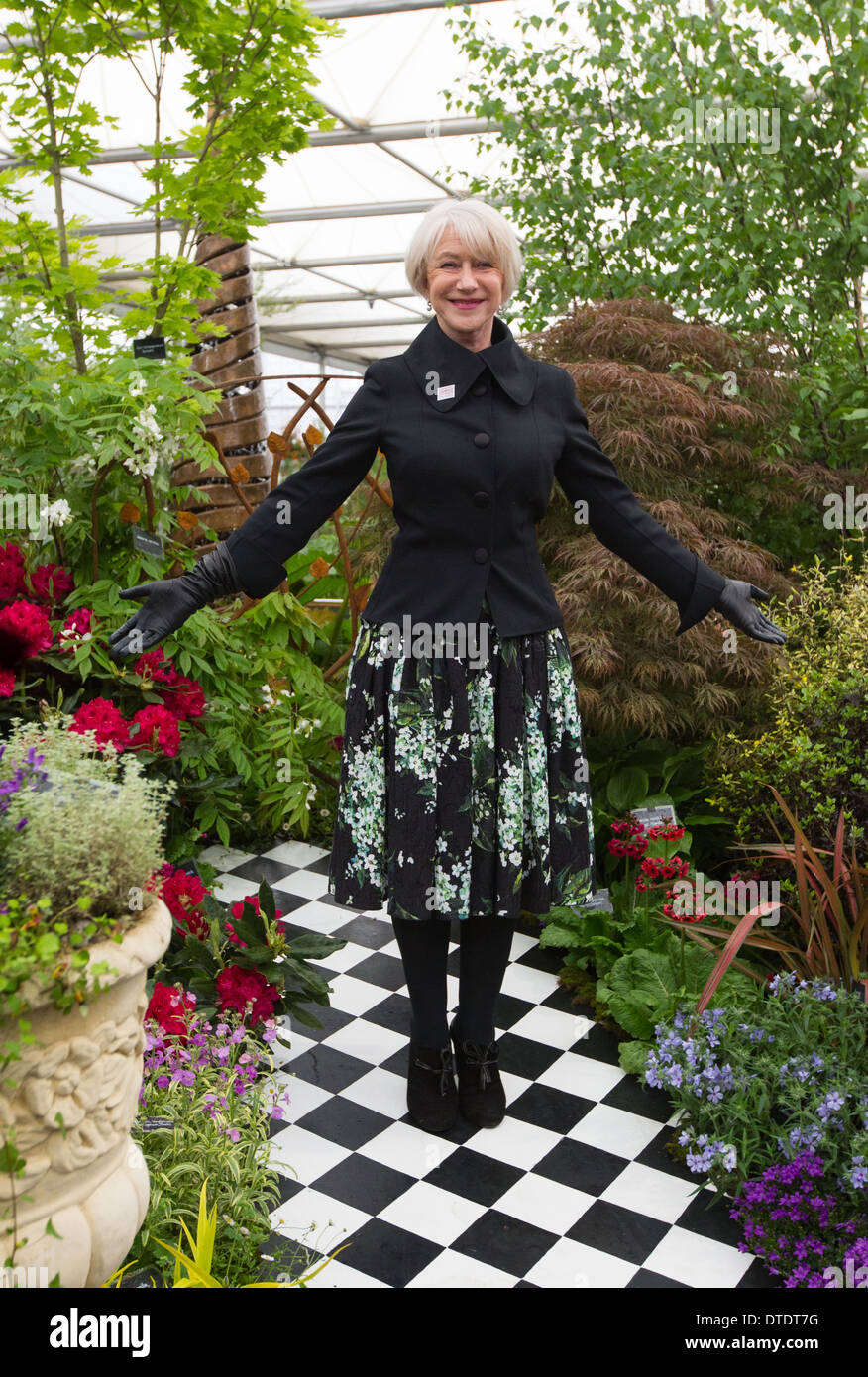 Chelsea Flower Show Dame Helen Mirren Foto de stock