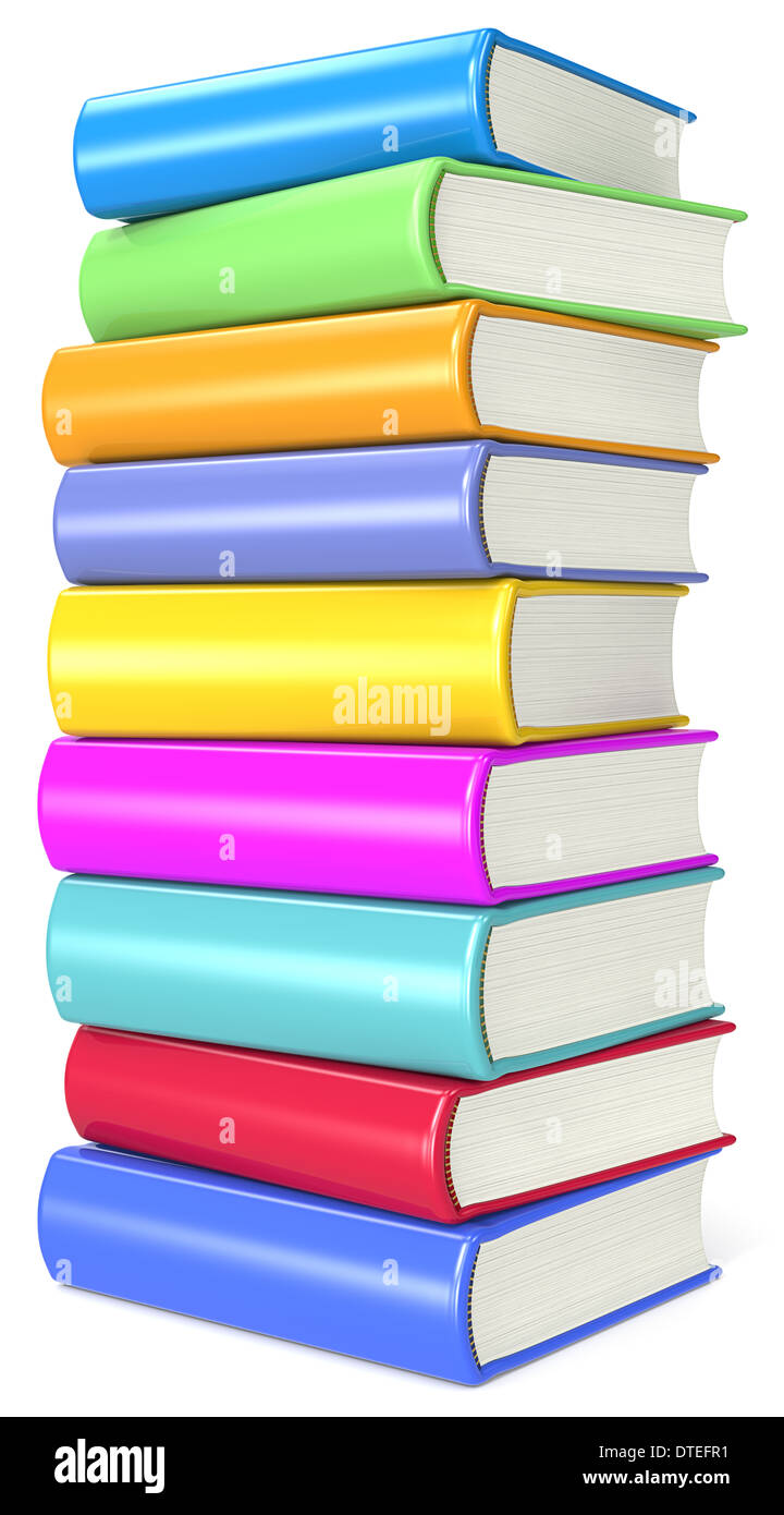Montón de coloridos libros. Foto de stock