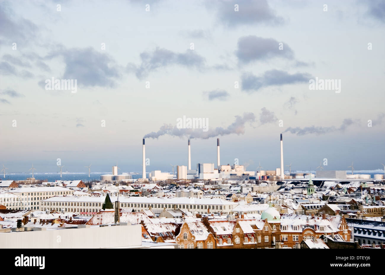 Vista desde la torre Rundetaarn Copenhague Foto de stock