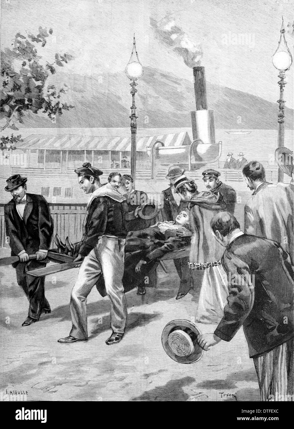 Asesinato de la emperatriz Elisabeth de Austria, Ginebra, Suiza (10 Sep 1898) Foto de stock