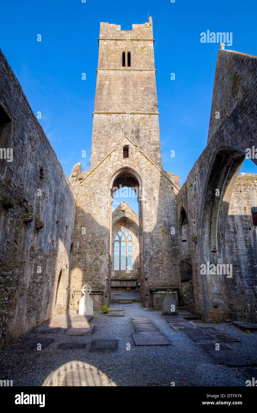 Quin Abbey County Clare, Irlanda Foto de stock
