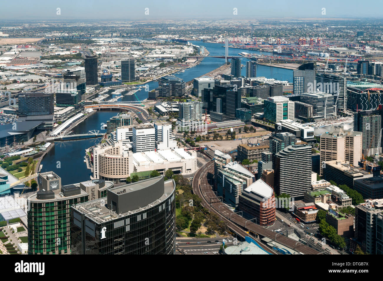 Vista desde la Torre Eureka, Melbourne, Victoria, Australia Foto de stock