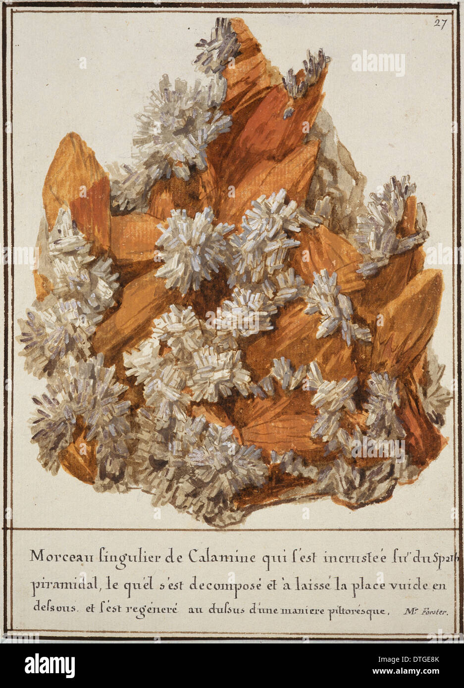 27 Plato de mineralogie Volumen 1 (1790) por Desfontaines Swebach Foto de stock