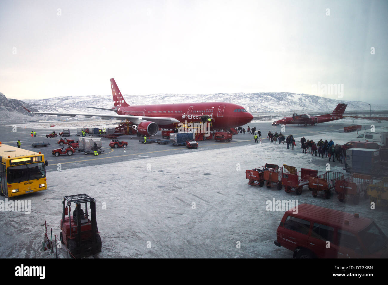 El aeropuerto de Kangerlussuaq. Groenlandia Foto de stock