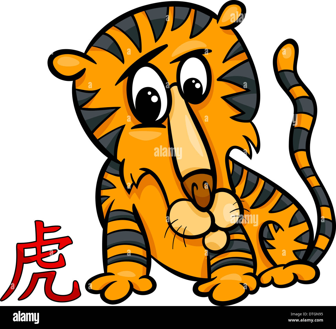 Cartoon Ilustracion Del Tigre Horoscopo Chino Signo Zodiaco