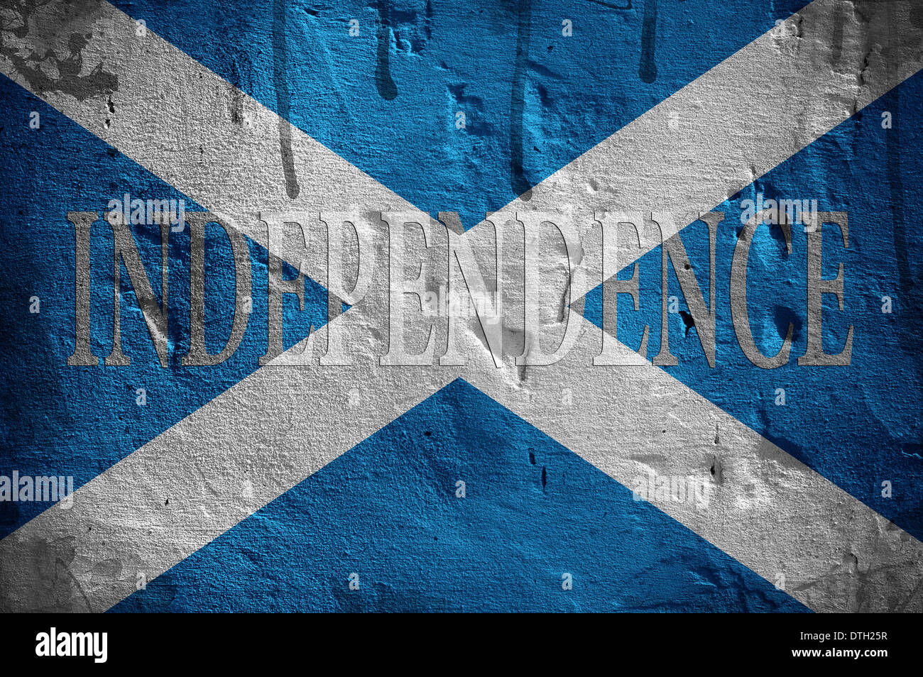 Escocia bandera independentista superpuestos con textura grunge. Foto de stock