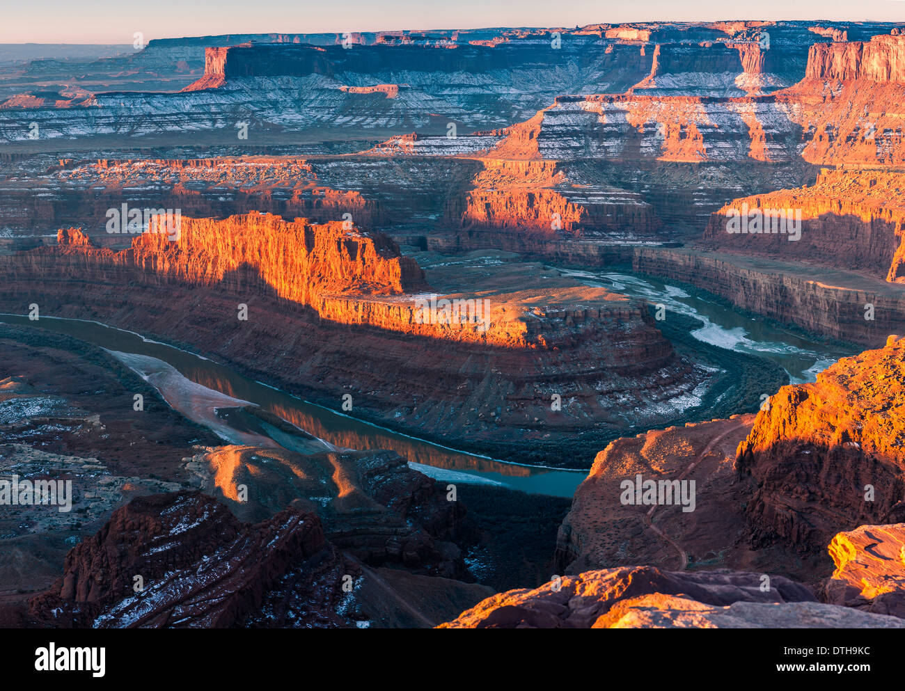 Amanecer de invierno de Dead Horse Point State Park, Utah, EE.UU. Foto de stock