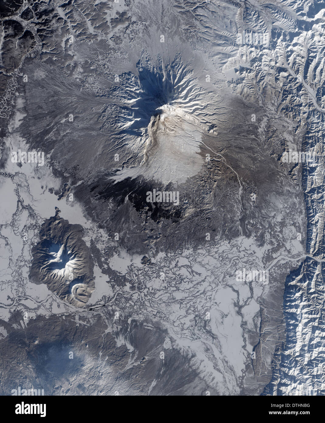 Volcán Shiveluch Península de Kamchatka Rusia Foto de stock