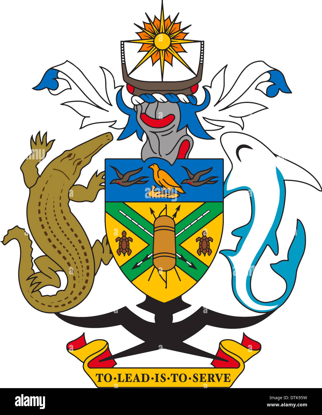 Escudo de armas de las Islas Salomón. Foto de stock
