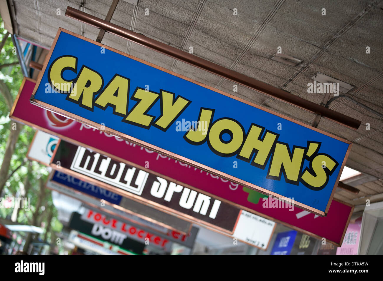Crazy John's mobile phone store, Melbourne Foto de stock