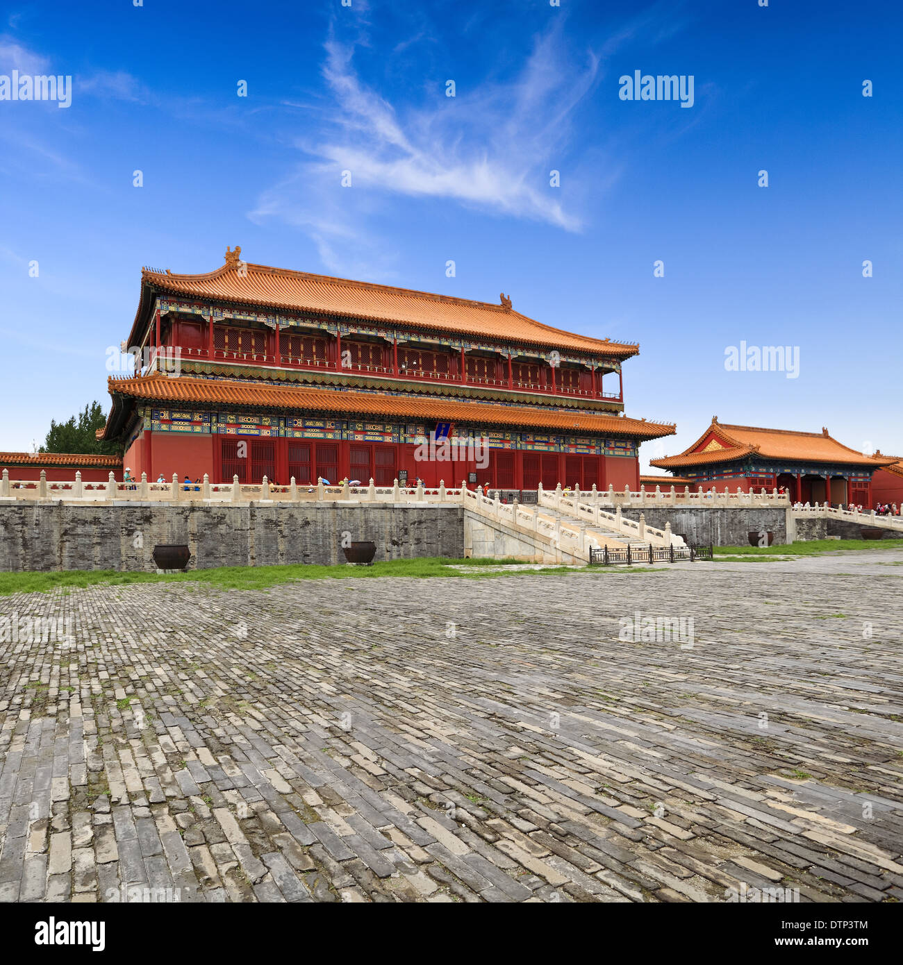 La construcción de la Ciudad Prohibida de Beijing Foto de stock