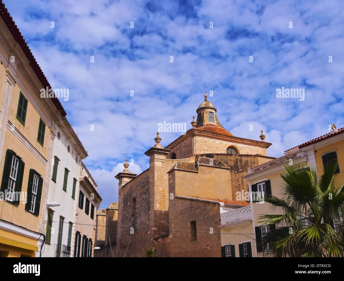 Vista de la Catedral de Mao en Menorca, Islas Baleares, España Foto de stock