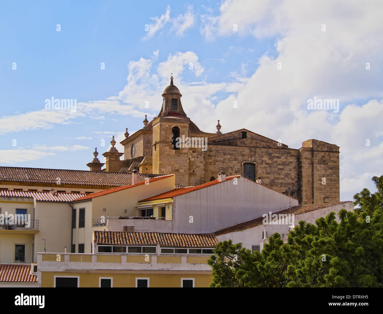 Vista de la Catedral de Mao en Menorca, Islas Baleares, España Foto de stock
