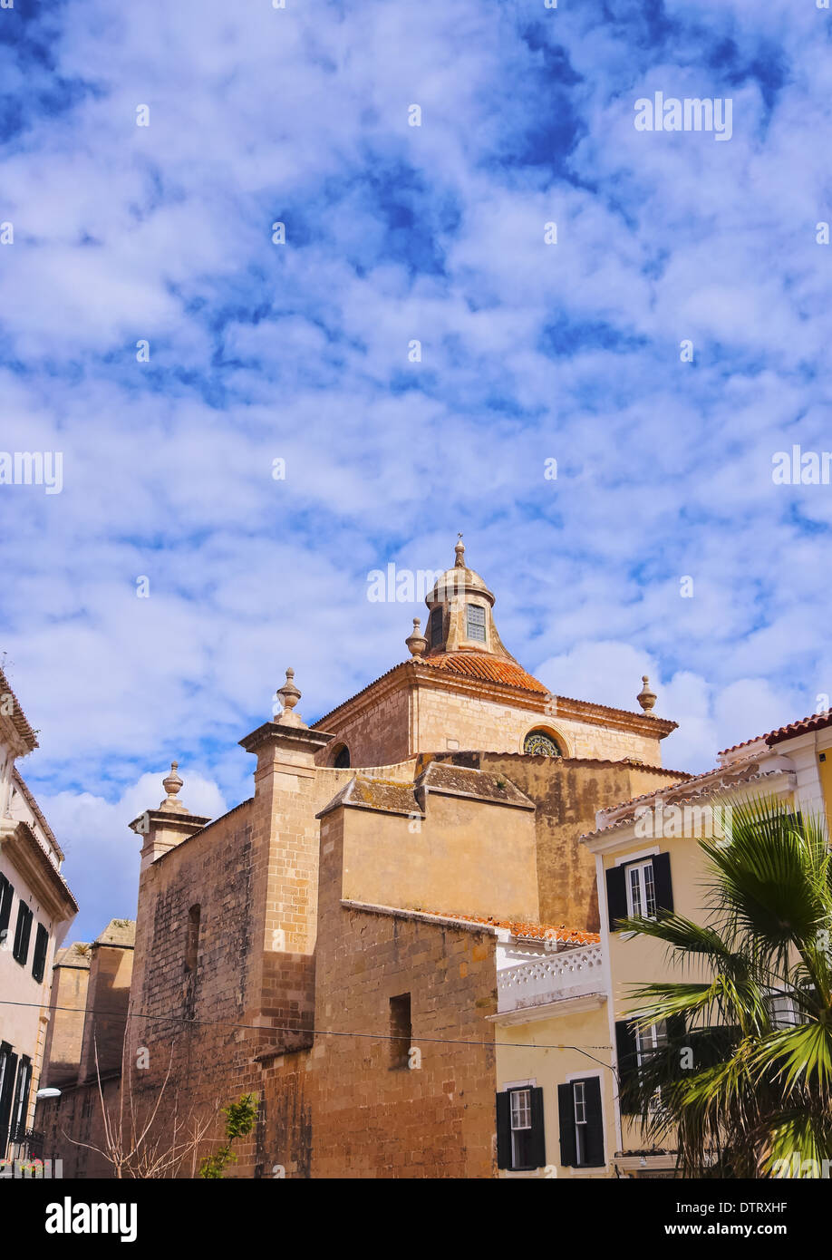 Vista de la Catedral de Mao en Menorca, Islas Baleares, España Foto de stock