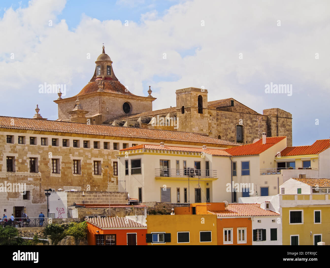 Vista de la Catedral de Mao en Menorca, Islas Baleares, España Foto de stock