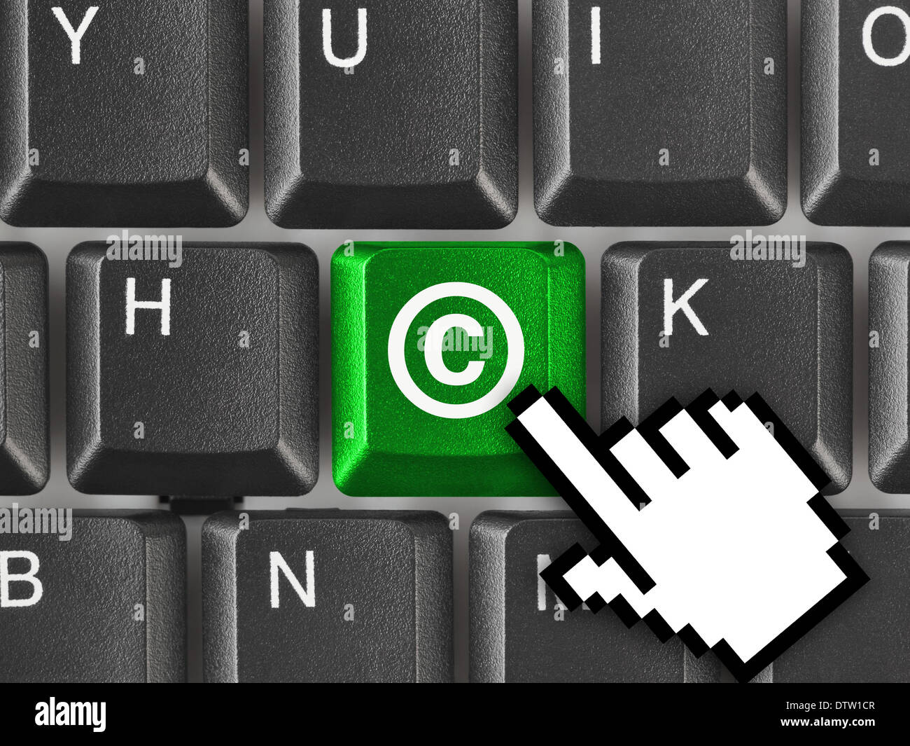 Teclado de ordenador con el símbolo de copyright Fotografía de stock - Alamy