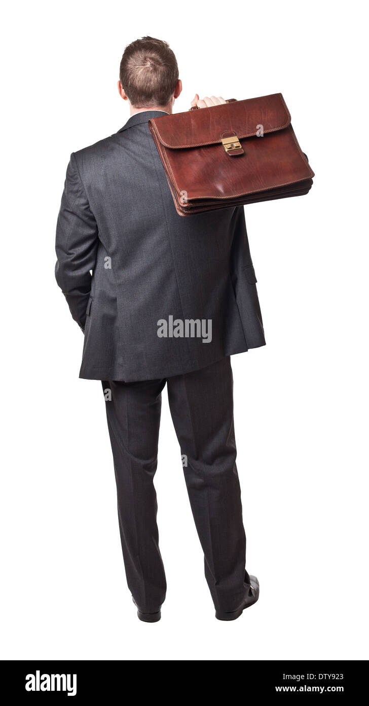 Hombre con bolso de vista posterior Foto de stock