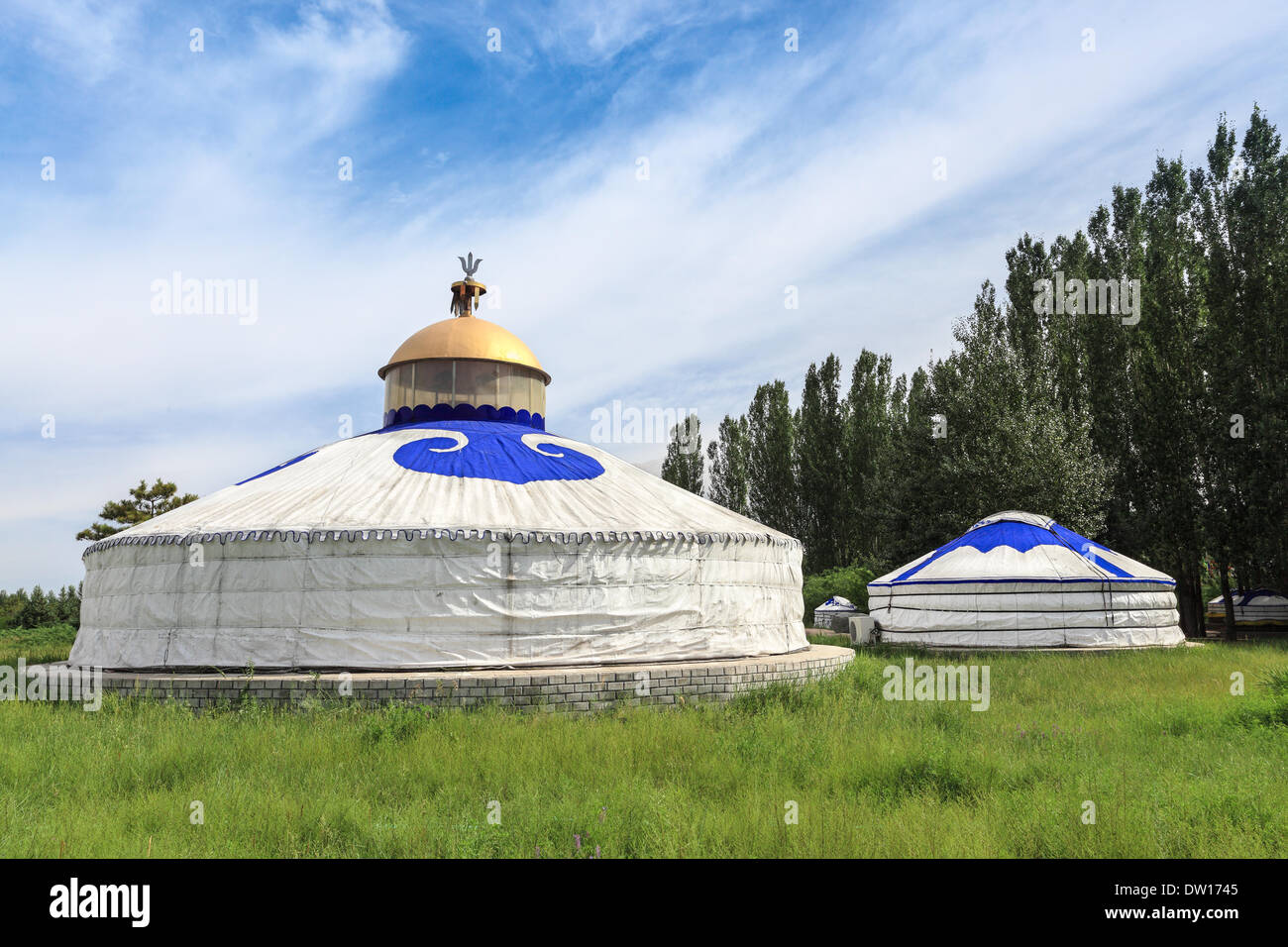 yurtas de mongolas Foto de stock
