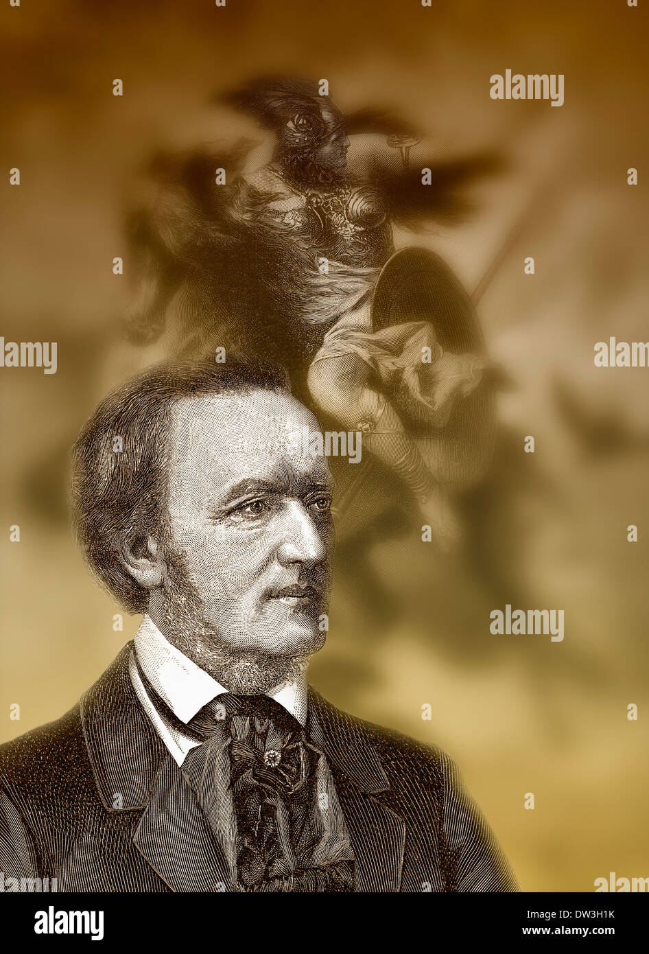 Cabalgata de los Valkyries, Acto III, Die Walküre, Der Ring des Nibelungen, Wilhelm Richard Wagner 1813 - 1883, un compositor alemán Foto de stock