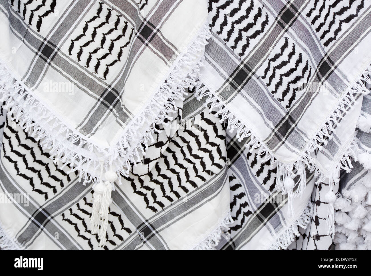 Bufanda árabe, keffiyeh textura del fondo Foto de stock