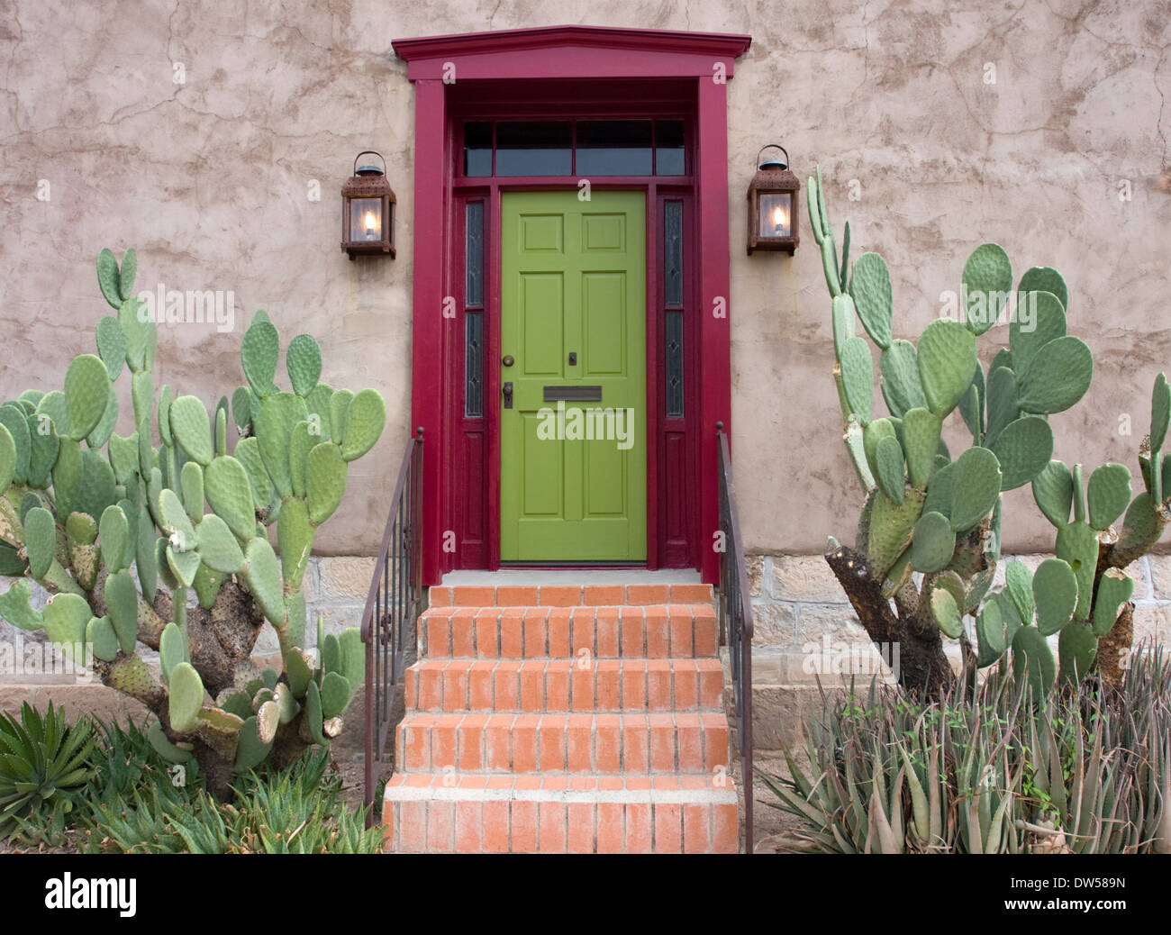 Entrada de la casa en Tucson, Arizona. Foto de stock
