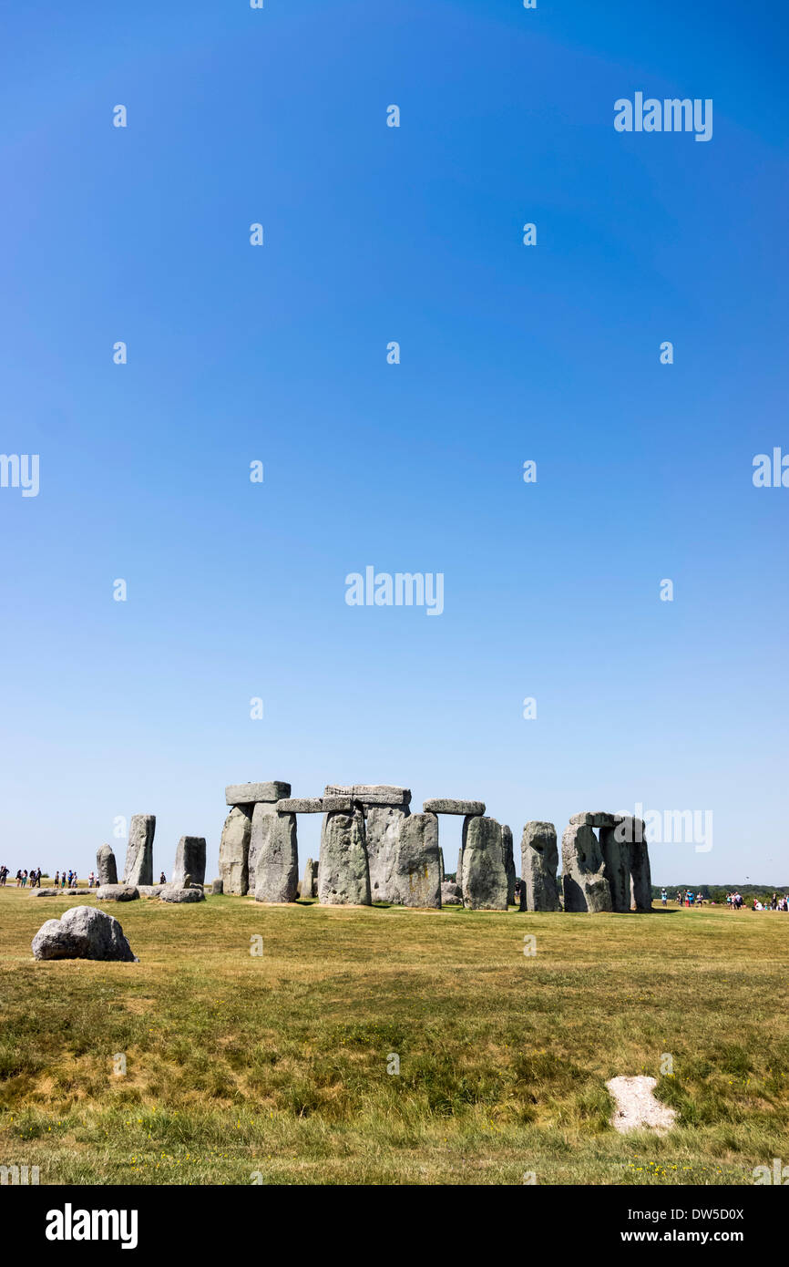 Stonehenge, Sitio del Patrimonio Mundial de la UNESCO, la llanura de Salisbury, Wiltshire, Inglaterra, Reino Unido, Europa Foto de stock